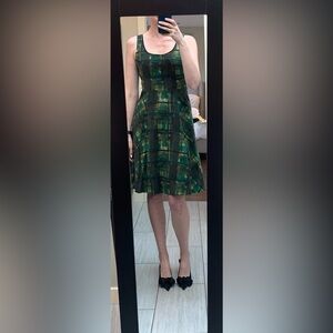 Gorgeous green 50s style a line dress by Maeve with pockets